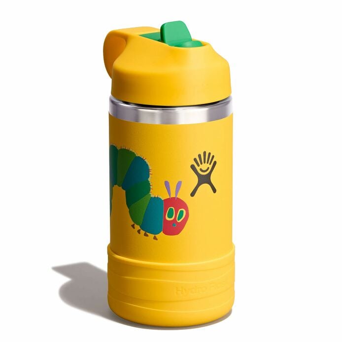 kids-12-oz-bottle-world-of-eric-carletm-o3 le26-w12-1000-kids-12-oz-wide-straw-cap-and-boot-yellow-caterpillar-angled_1.jpg